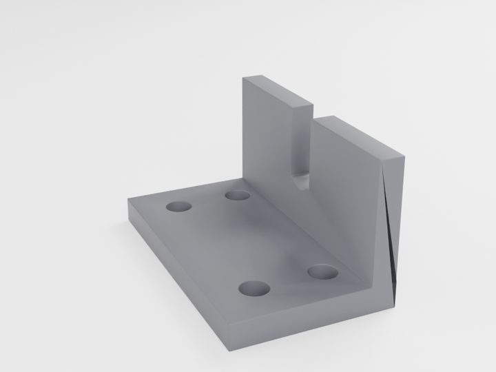 Grey 3D printed mounting bracket