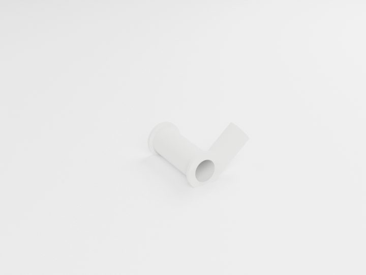 SLS 3D printed white Y-duct manifold with flanges
