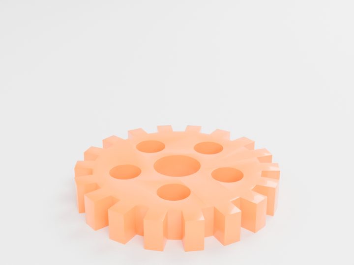 Orange SLA 3D printed drive gear