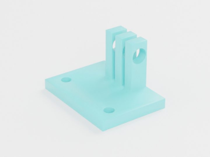 Teal SLA printed camera mount with hinge ears