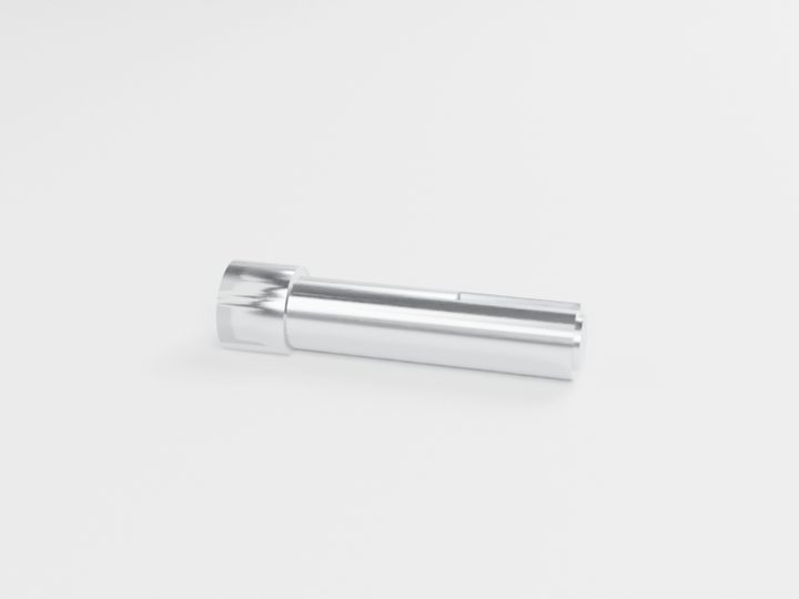CNC turned stainless steel stepped shaft with keyway flat